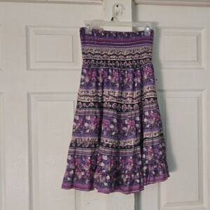 MOA USA Strapless Purple Floral Dress